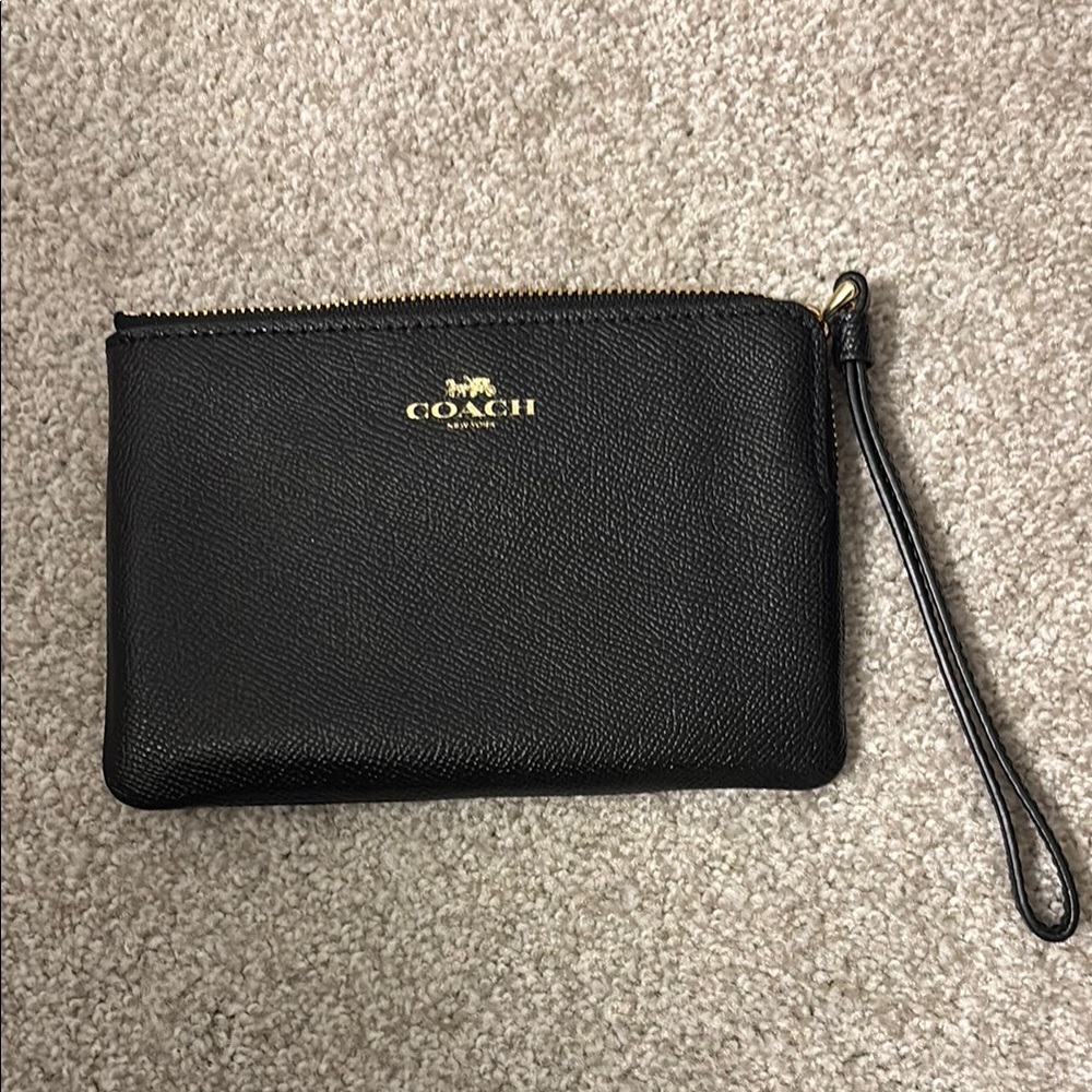 Coach Black Leather Wristlet